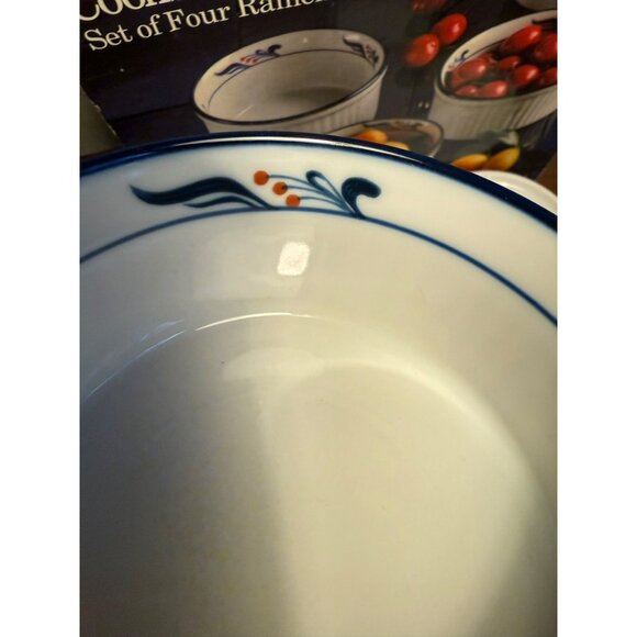 Dansk Bistro Cooks Collection Set Of Four Ramekins Maribo Pattern 4.5" Ceramic B - Picture 4 of 13